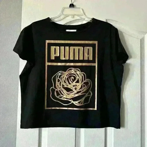 Puma X Careaux Artist Series Floral Logo Tee Women's In Puma Black XS - Picture 1 of 4